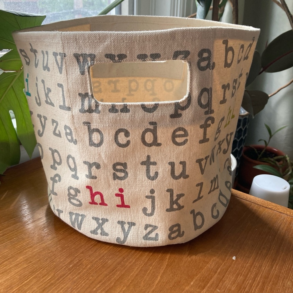 PEHR DESIGNS Alphabet Canvas Storage Bin NEW